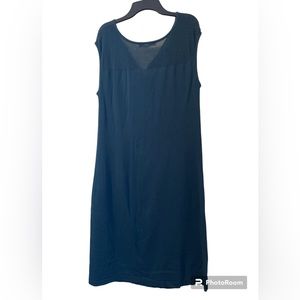 Peruvian Connection Pima Cotton Knit Dress Women’s L blue Cowl Neck Sleeveless